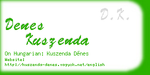 denes kuszenda business card